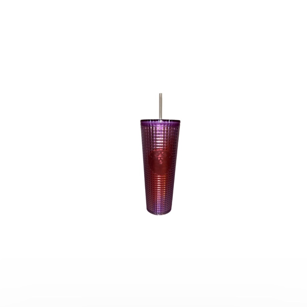 Starbucks Venti 24 Ounce Purple Grid Cold Cup
